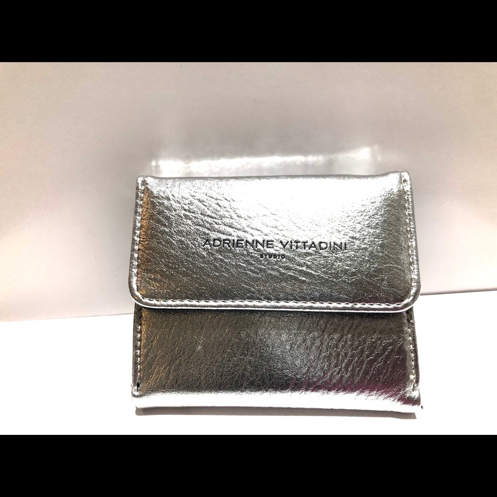 ADRIENNE VITTADINI SILVER MINI WALLET/ CARD HOLDER